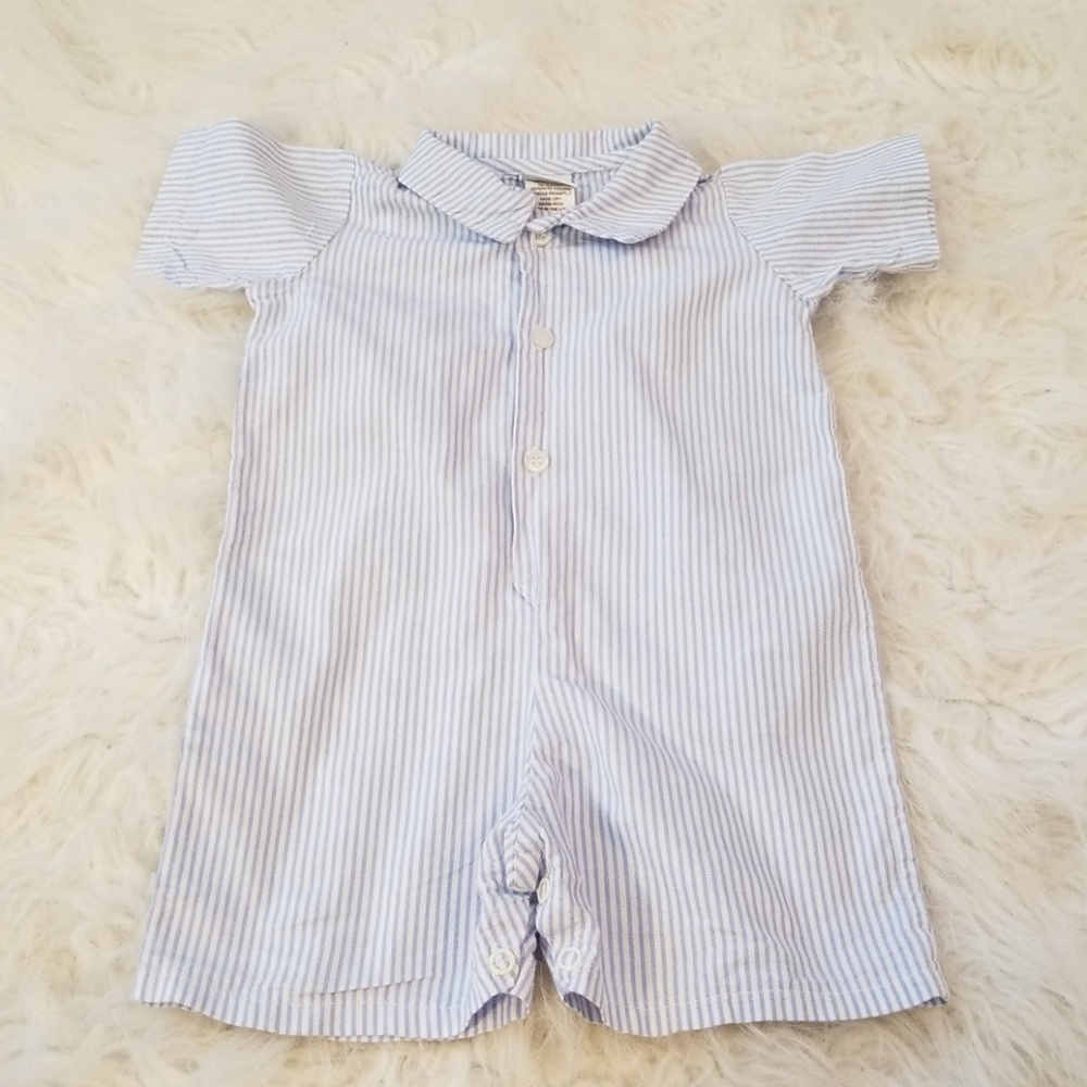 Glorimont Blue Striped Onesie Size 6 Months